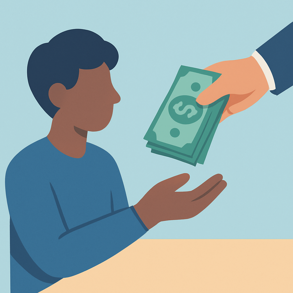 Receiving money illustration